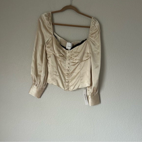 NWT Reformation Chiara Top in Almond - Picture 2 of 6